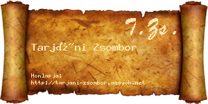 Tarjáni Zsombor névjegykártya